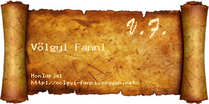 Völgyi Fanni névjegykártya
